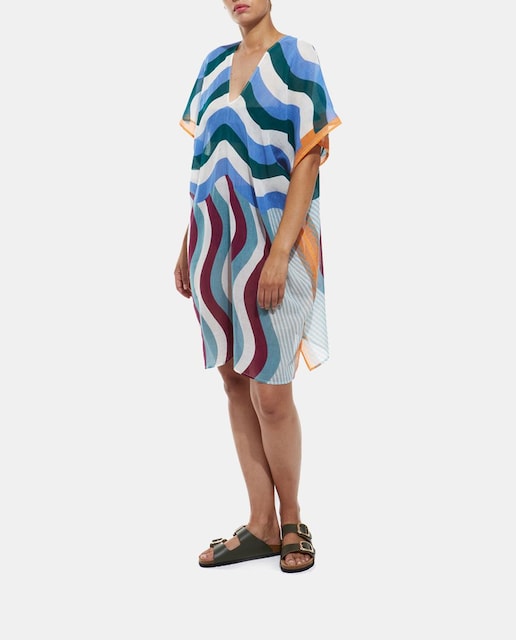 Kaftán Elia Gamma azul y marrón