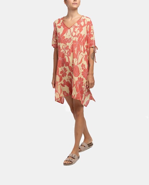 Imagen 0 de Caftán de algodón Oceans Diary con estampado floral