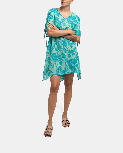 Imagen 0 de Caftán de algodón Oceans Diary con estampado floral