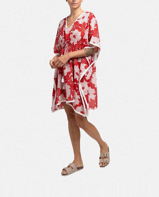 Imagen 0 de Caftán de algodón Oceans Diary con estampado floral