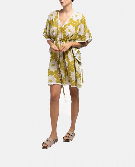 Imagen 0 de Caftán de algodón Oceans Diary con estampado floral