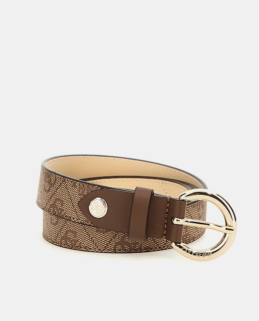 Imagen 0 de Cinturón beige con estampado de logo