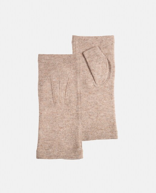 Mitón de lana en tono beige