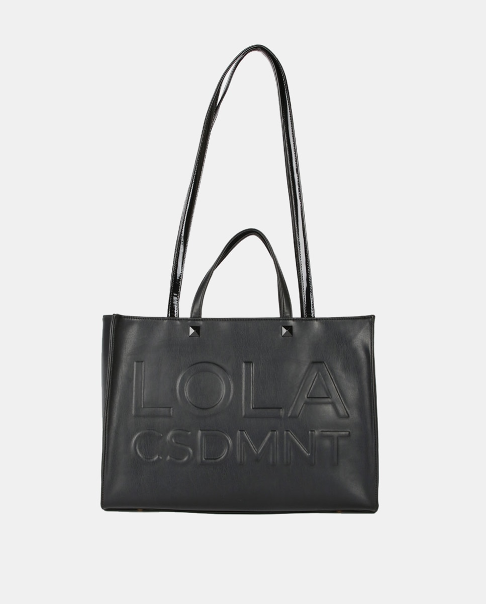 Imagen 0 de Bolso shopper de efecto piel con detalle de logo relieve.