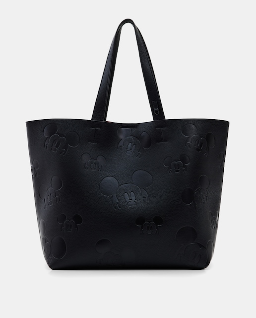 Imagen 0 de Shopper extra grande Mickey Namibia en negro con print en relieve