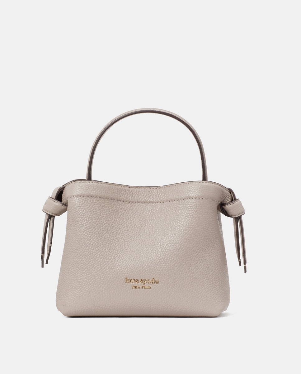 Imagen 0 de Bolso de mano mini Kott de piel en beige con bandolera