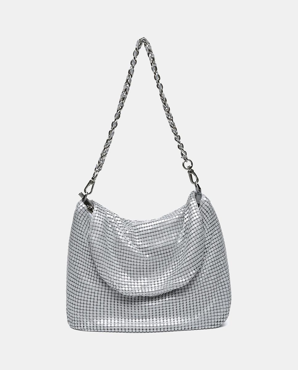 Imagen 0 de Bolso de hombro Oceans Diary en malla metálica blanca