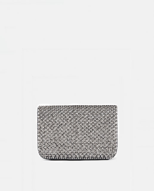 Imagen 0 de Cartera de mano de fiesta Aime con pedrería en gris oscuro