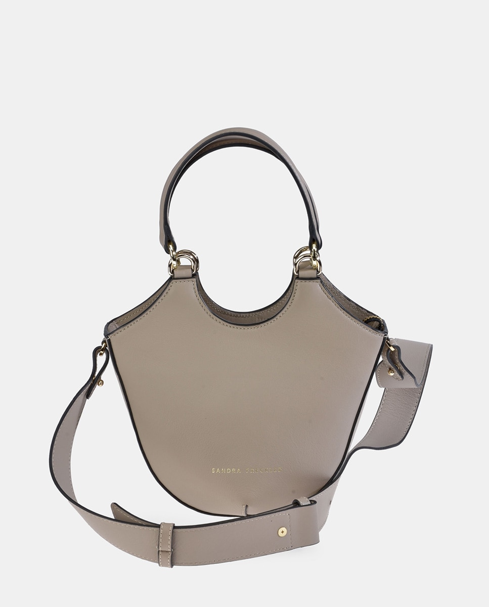Imagen 0 de Bolso crossbody Sandra Fleckled con asa corta y bandolera en piel color negro