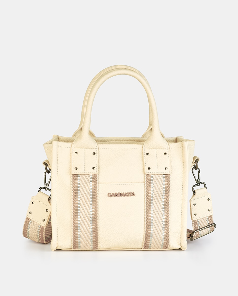 Imagen 0 de Mini tote en color ivory