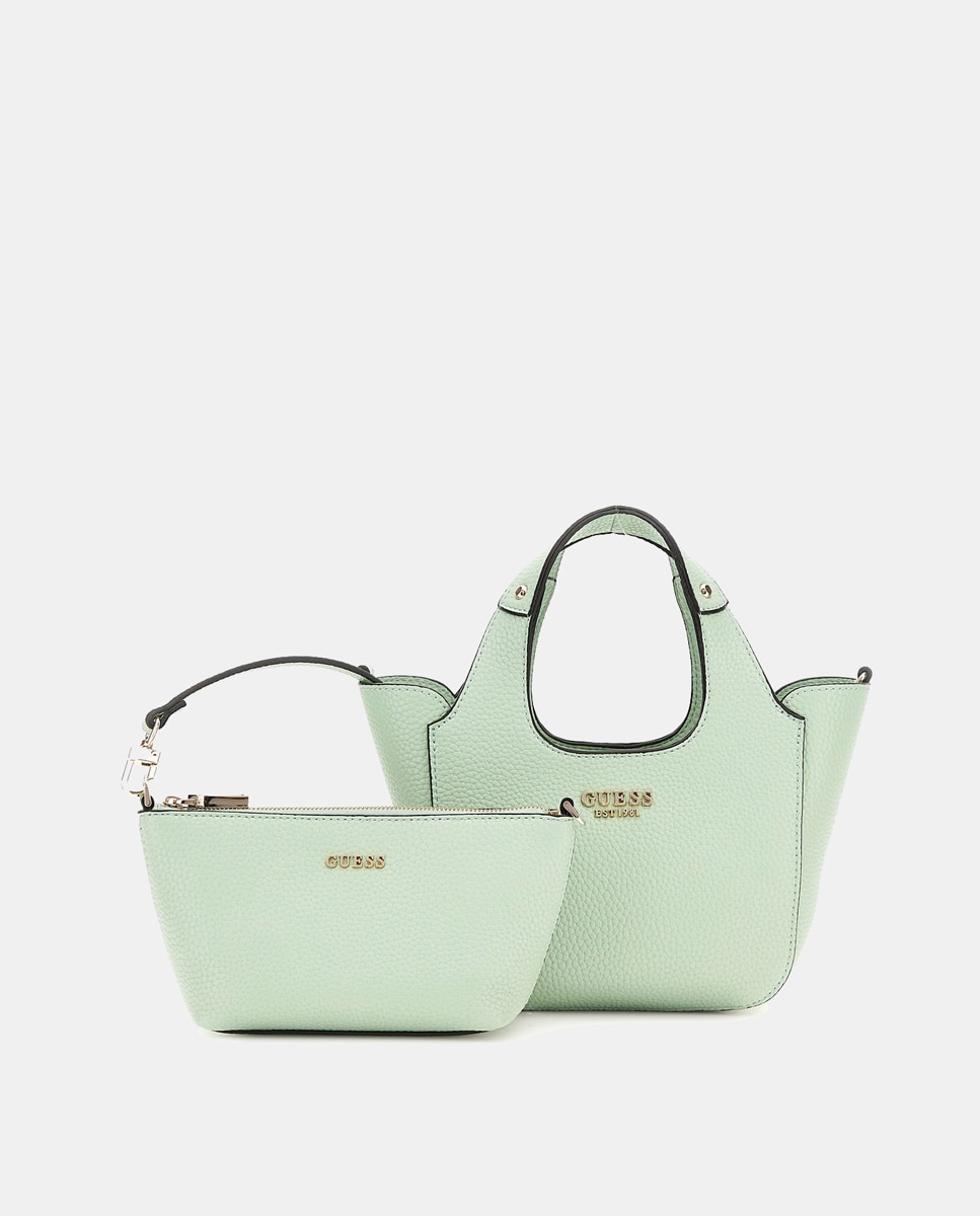 Imagen 0 de Bolso de hombro tote pequeño con cierre imantado y pouchette