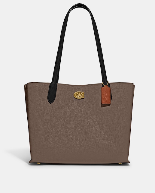 Imagen 0 de Tote Willow de piel en gris oscuro con varios compartimentos