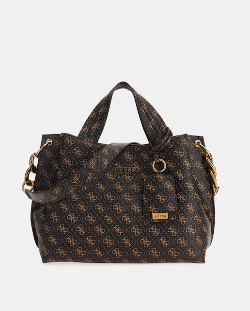 Imagen 0 de Bolso de mano grande Zed Girlfriend en marrón oscuro con pint de logos