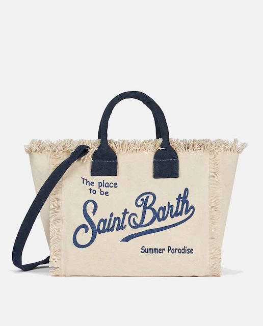 Imagen 0 de Bolso de mano liso con asas y bandolera de algodón