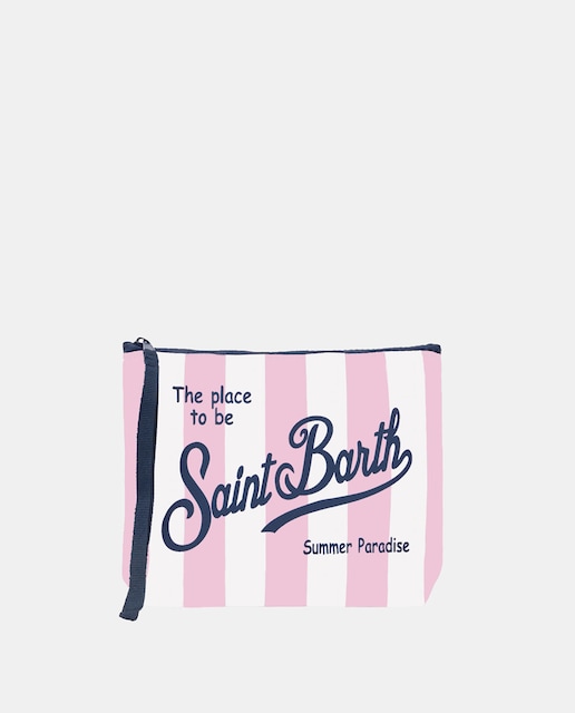 Imagen 0 de Neceser con asa de muñeca de neopreno a rayas con cremallera