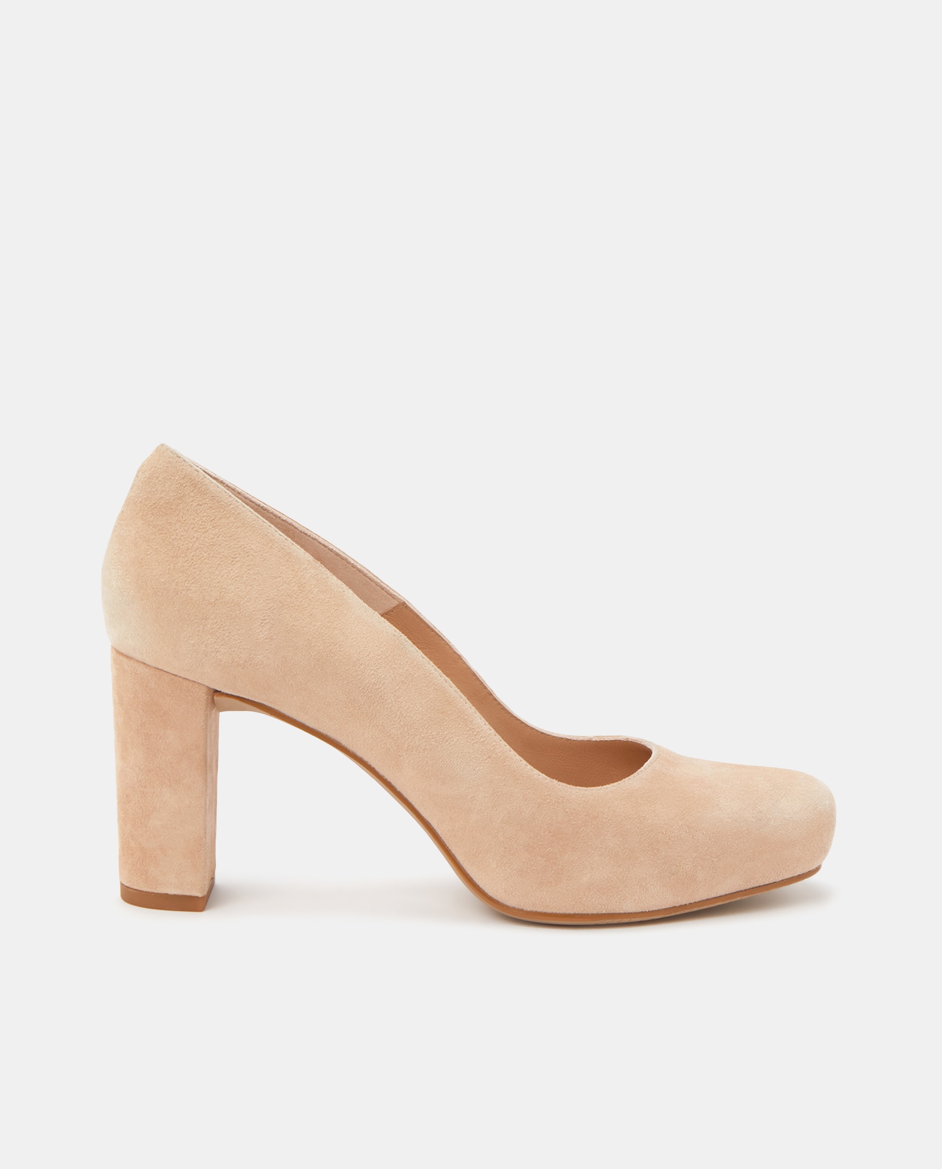 Imagen 0 de Zapatos de salón de mujer en ante de color beige