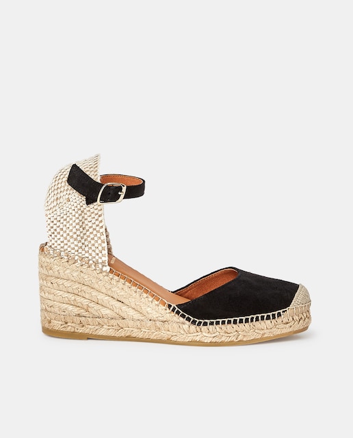 Imagen 0 de Alpargatas de cuña de mujer tipo valenciana en piel serraje