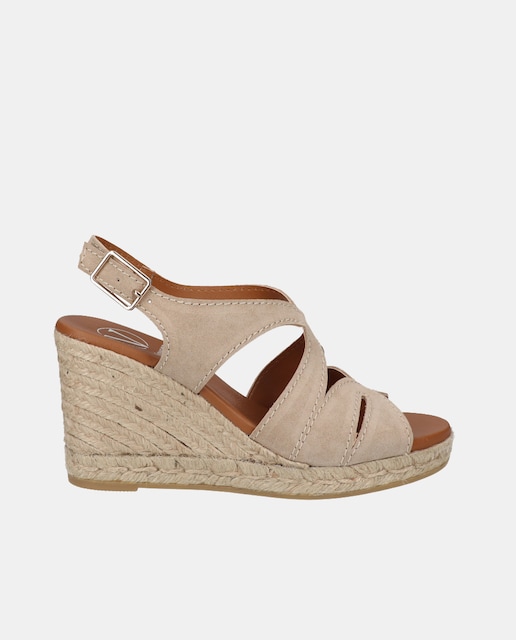 Imagen 0 de Alpargatas de cuña de mujer en serraje con tiras