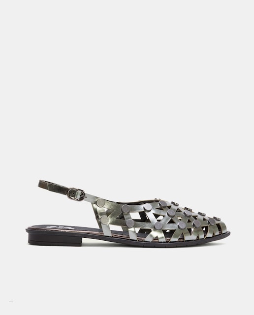 Imagen 0 de Bailarinas planas de mujer con tachuelas color oro