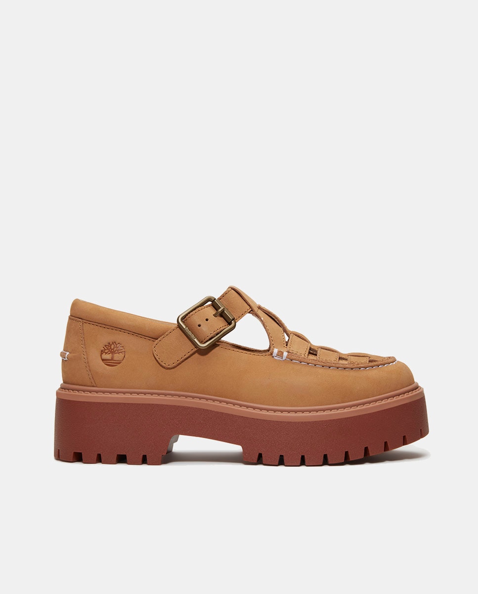 Imagen 0 de Zapatos con hebilla y plataforma Stone Street para mujer en beis
