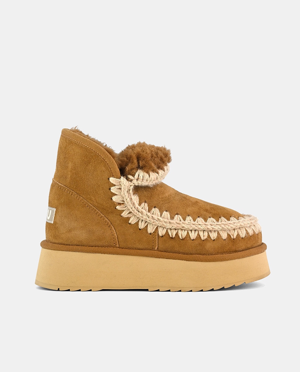 Imagen 0 de Botin plano mini eskimo piel plataforma