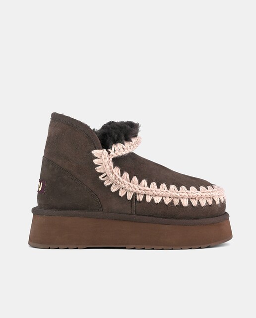 Imagen 0 de Botin plano mini eskimo piel plataforma