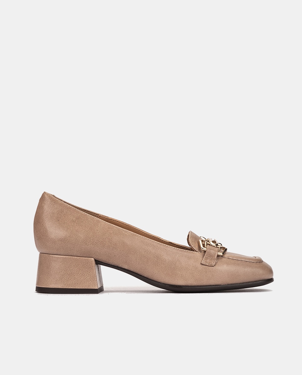 Imagen 0 de Zapatos salón mujer en piel con tacón bloque