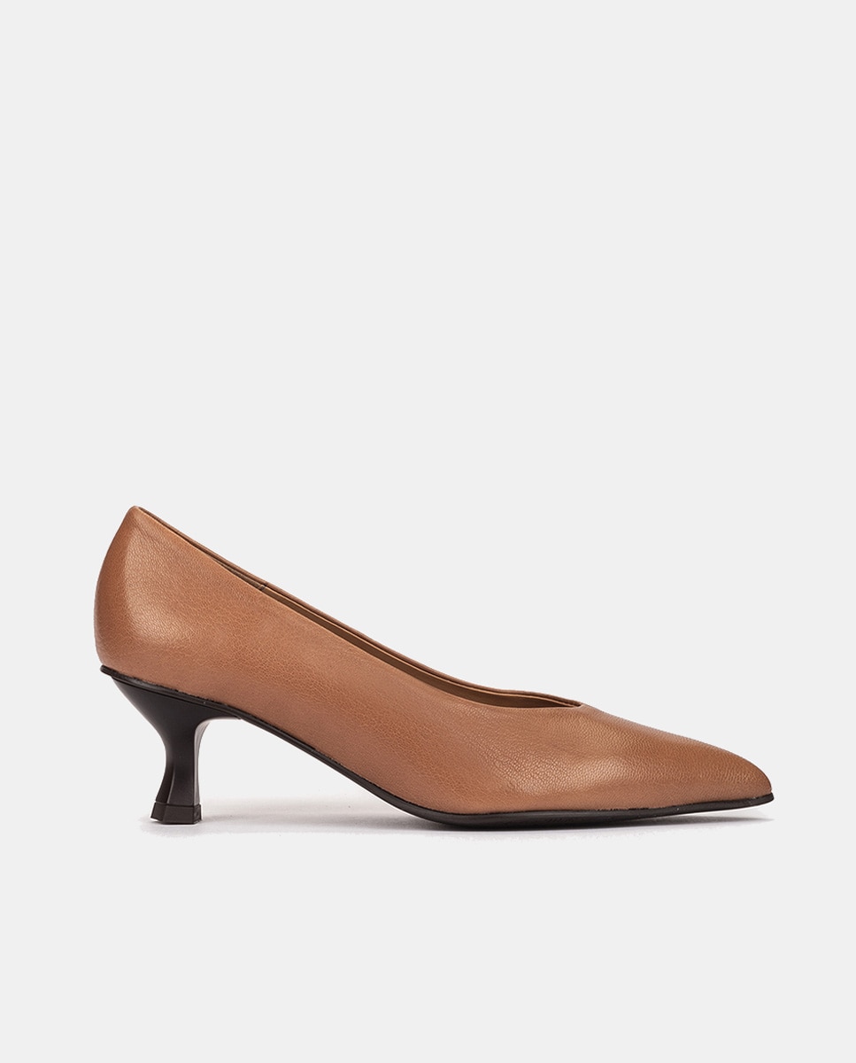 Imagen 0 de Zapatos salón mujer en piel con tacón embudo