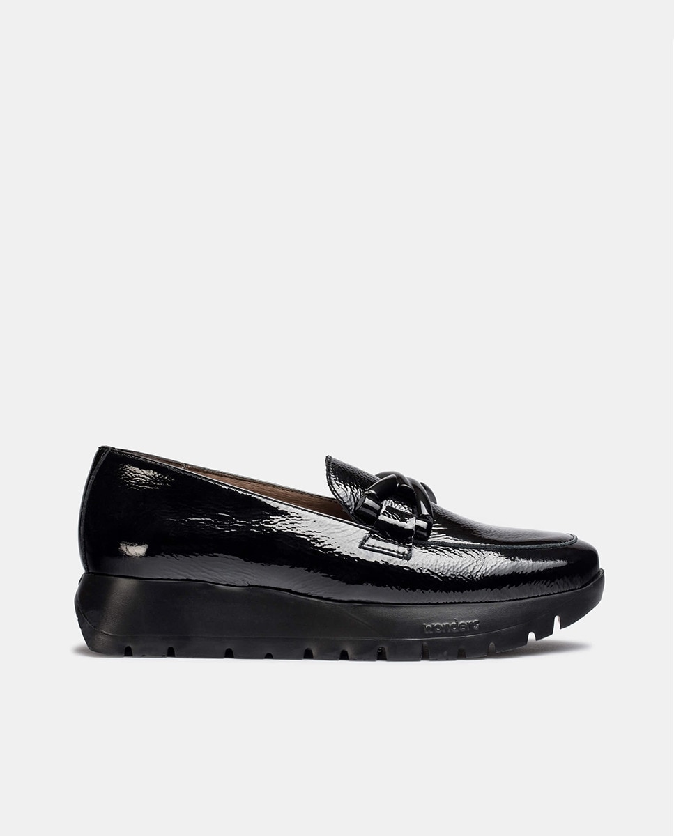 Imagen 0 de Mocasines Rose mujer piel metalizada adorno cadena