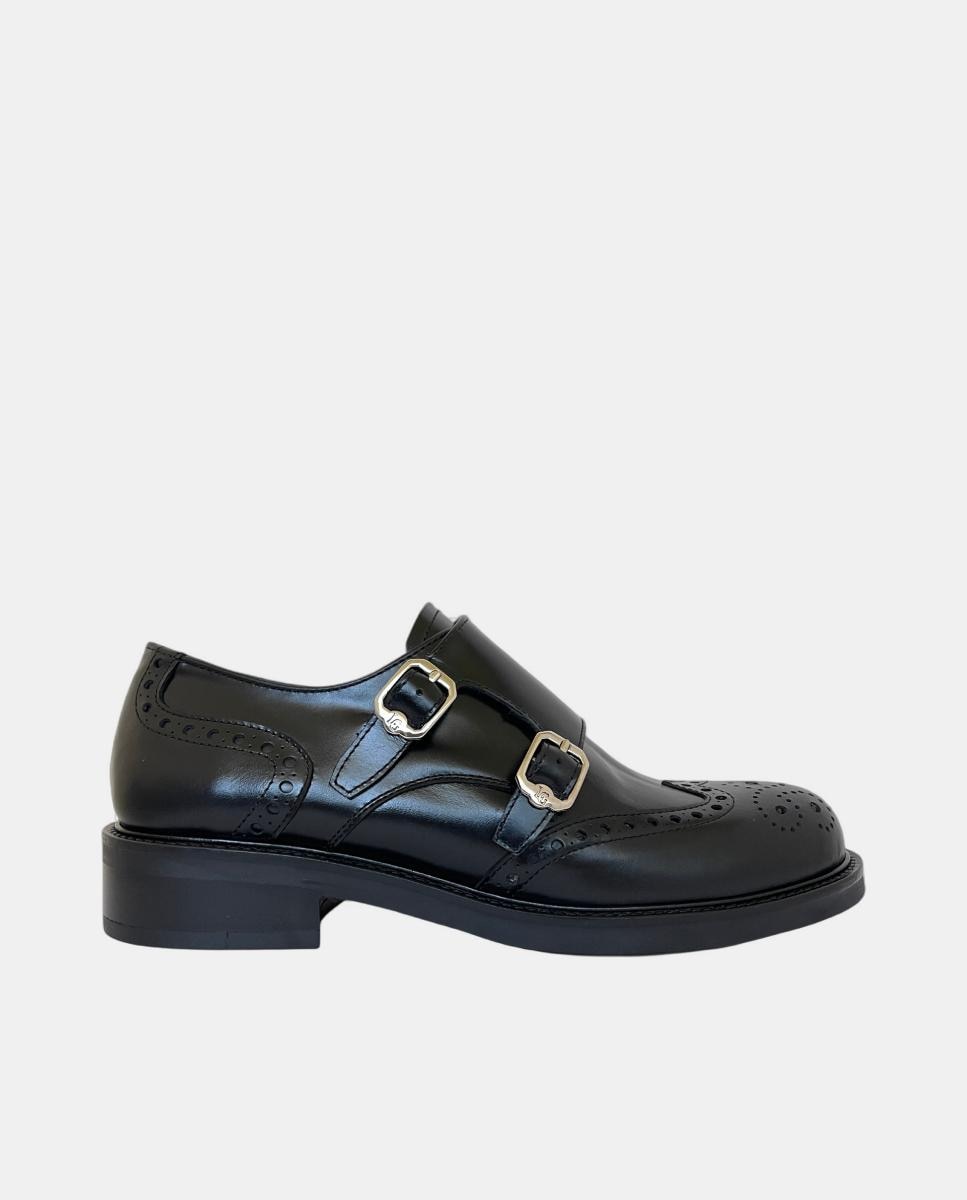 Imagen 0 de Zapatos planos de mujer en piel con tacón bloque