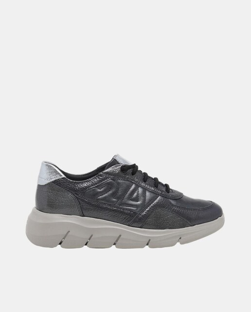 Imagen 0 de Sneaker en piel tonos grises