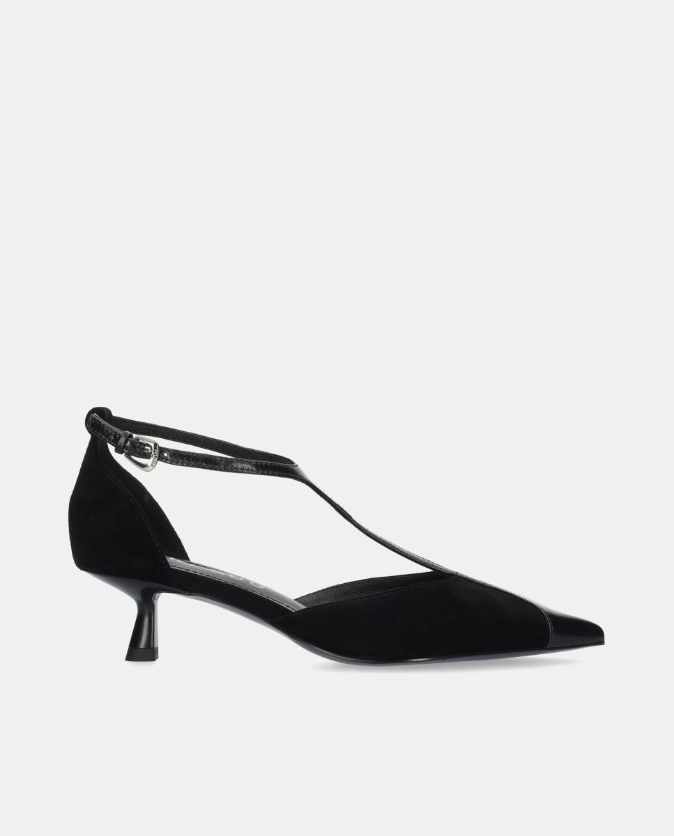 Imagen 0 de Zapato de salón tipo t de piel, punta afilada
