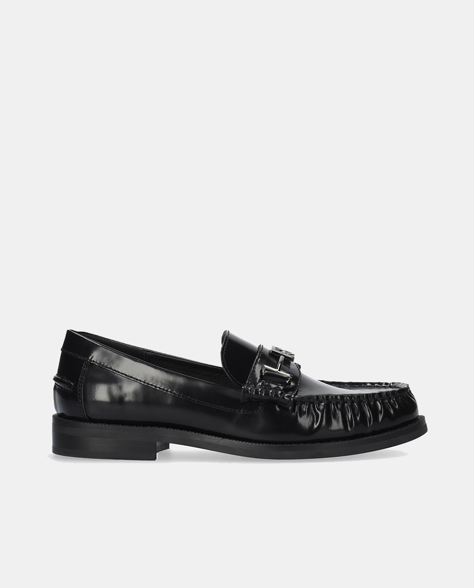 Imagen 0 de Mocasines de mujer en piel con tacón bloque