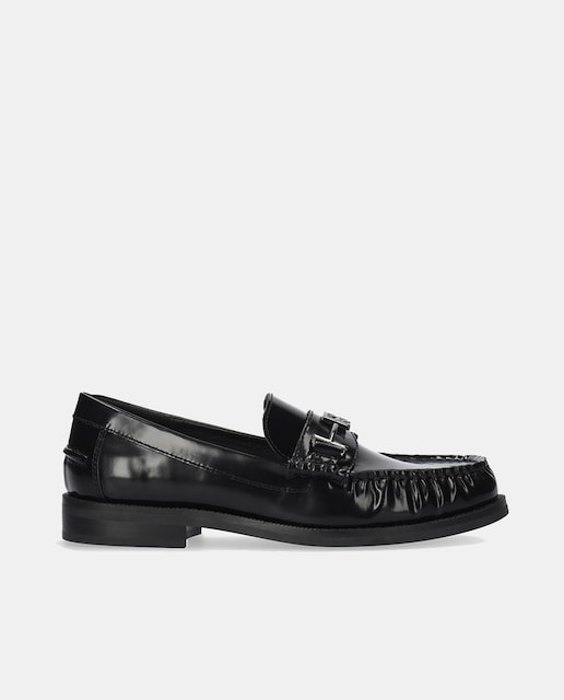 Imagen 0 de Mocasines de mujer en piel con tacón bloque