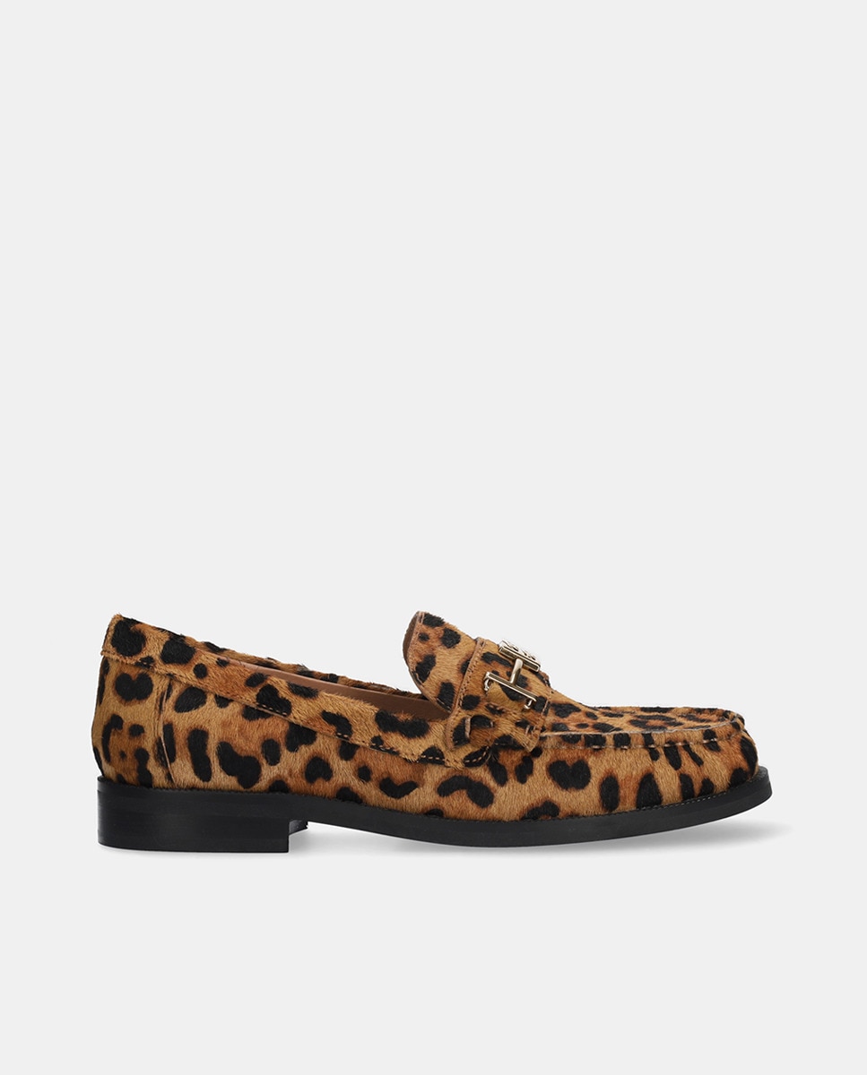 Imagen 0 de Mocasines de mujer en piel con tacón bloque