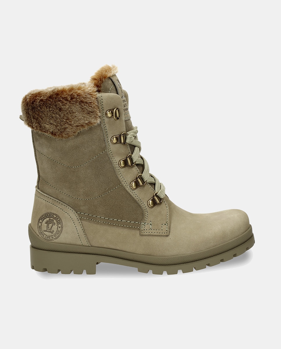 Imagen 0 de Botas de mujer en piel con forro de pelo sintético