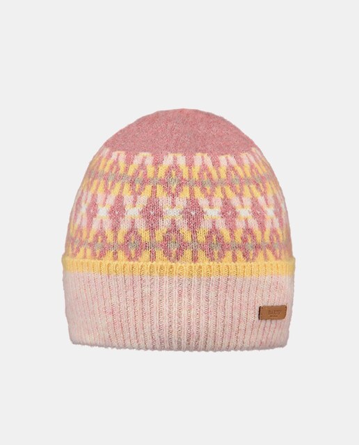 Gorro Masandra elástico en rosa con cenefa a contraste