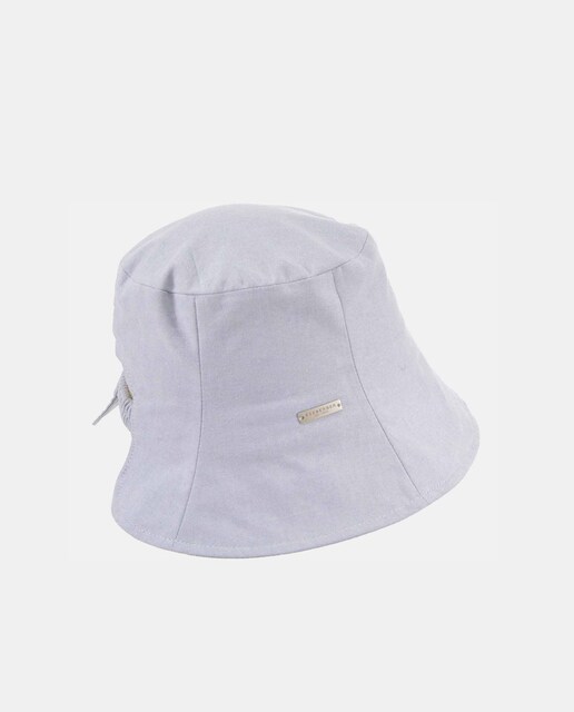 Bucket de algodón en gris con elástico para justar