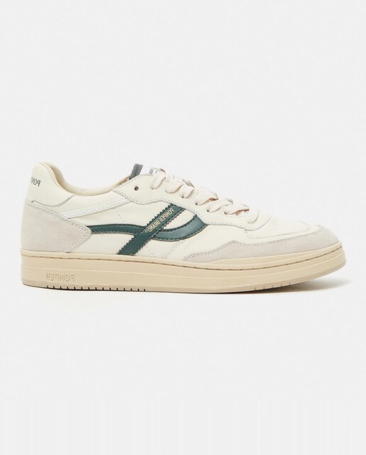 Imagen 0 de Zapatillas de hombre en napa y serraje blanco con detalle de la marca