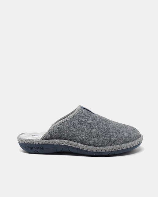 Imagen 0 de Zapatillas de casa de hombre en gris abiertas lisas de paño