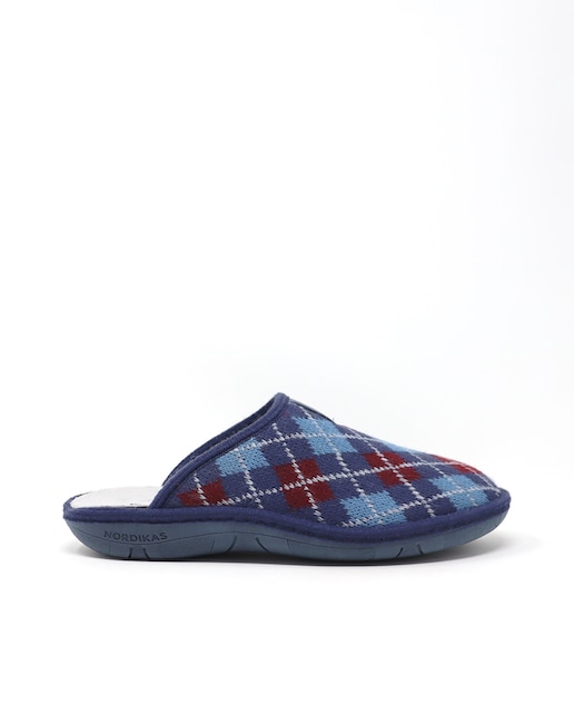 Imagen 0 de Zapatillas de casa de hombre Nordikas destalonadas en color azul