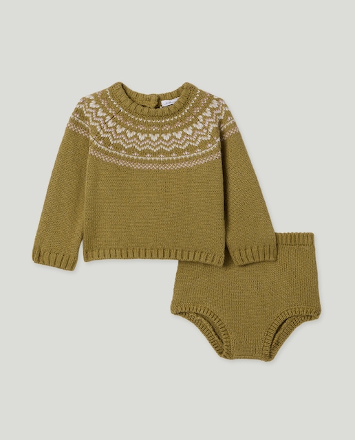 Imagen 0 de Conjunto recién nacido tricot greca tricot
