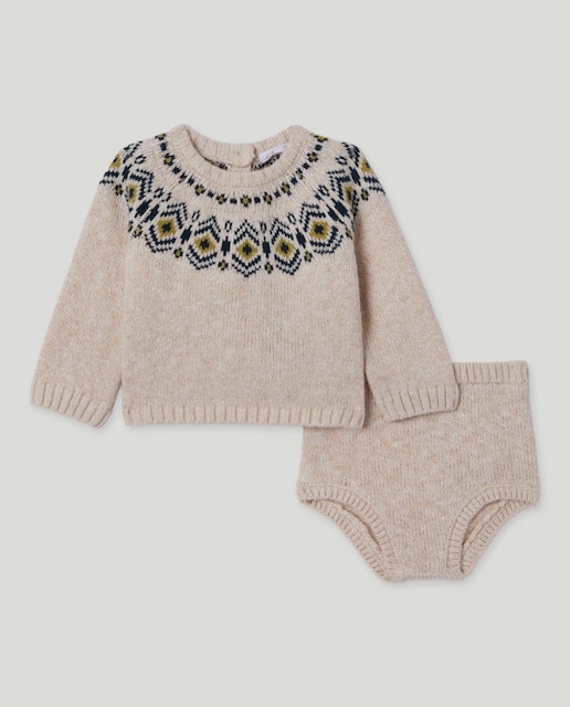 Imagen 0 de Conjunto recién nacido tricot greca tricot