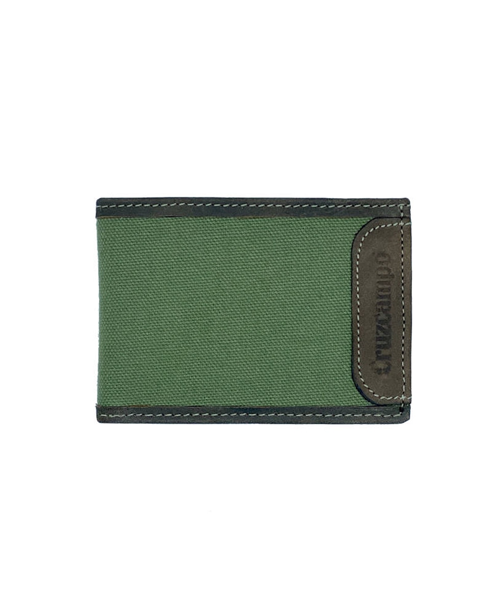 Imagen 0 de Cartera Cruzcampo Lona y Piel Verde y Marrón