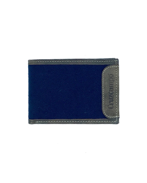 Imagen 0 de Cartera Cruzcampo Lona y Piel Azul y Marrón
