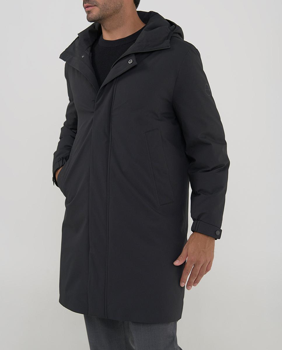 Imagen 0 de Parka lisa larga tejido microraya de Cromdaltex® impermeable y transpirable con capucha fija