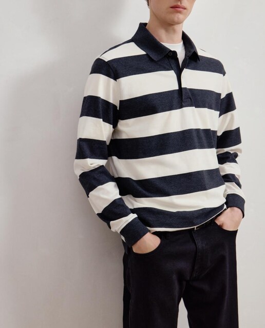 Imagen 0 de Polo manga larga raya ancha hombre