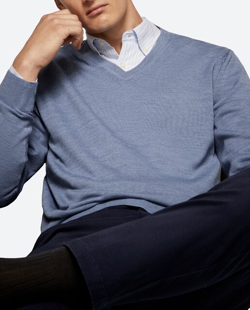 Imagen 0 de Jersey básico de hombre con el cuello de pico