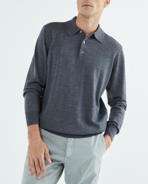 Imagen 0 de Jersey de lana 100% merino  con cuello polo