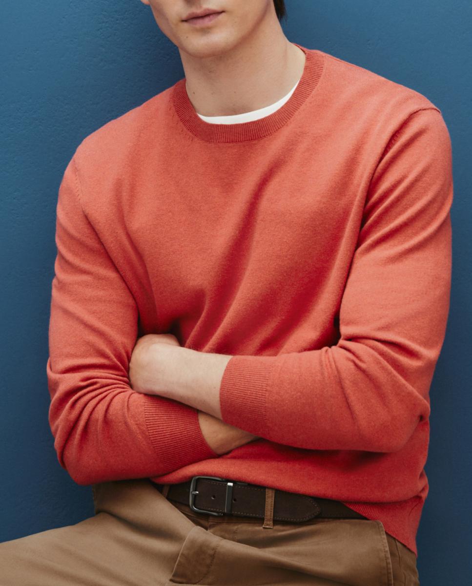 Imagen 0 de Suéter de hombre cuello redondo de algodón-cashmere